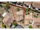 Aerial view of property and surrounding homes showcasing the layout, landscaping and neighborhood at 435 Piute Valley Ct, Henderson, NV 89012