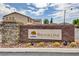 Brookline community entrance sign with manicured landscaping and beautiful masonry details at 7613 Pulpit Rock Ct, Las Vegas, NV 89166