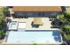 Rendering of an outdoor living space with a pool, spa, patio, and lounging area at 8041 Villa Rosarito St, Las Vegas, NV 89131