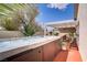 Backyard swimming pool features water fountains, patio and landscaping at 11249 Revelry Ln, Las Vegas, NV 89138