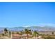 Mountain view features the city skyline and palm trees, set against a backdrop of snow-capped mountains and a clear sky at 1144 Calico Ridge Dr, Henderson, NV 89011