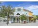 Charming blue building with a striped awning, perfect for a delightful dessert shop experience at 12 Via Ravello, Henderson, NV 89011