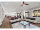 Open-concept living room has wood floors and ample natural light at 12024 Girasole Ave, Las Vegas, NV 89138