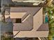 Birds eye view of beautiful home featuring backyard pool, manicured landscaping and three car garage at 12125 Edgehurst Ct, Las Vegas, NV 89138