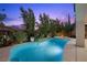 Beautiful backyard pool and hot tub with mature trees and privacy landscaping at 12125 Edgehurst Ct, Las Vegas, NV 89138
