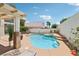 Sparkling backyard pool features a soothing spa and well-maintained patio, great for outdoor enjoyment at 1707 Navarre Ln, Henderson, NV 89014