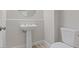 Modern half bath with white pedestal sink and sleek fixtures at 1909 Falling Tree Ave, North Las Vegas, NV 89031