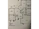 Detailed floor plan for a three-bedroom home with two bathrooms and an open-concept living area at 3004 Darby Falls Dr, Las Vegas, NV 89134