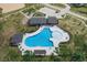 Aerial view of the community pool, clubhouse, and playground at 4510 E Brusca Way, Pahrump, NV 89061