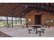 Community pavilion featuring picnic tables, ceiling fans, and wood siding at 4510 E Brusca Way, Pahrump, NV 89061