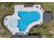 Aerial view of a community pool with lounge chairs and tables surrounded by lush greenery at 4510 E Brusca Way, Pahrump, NV 89061
