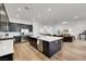 Open kitchen with stainless steel appliances, kitchen island and modern cabinets at 712 Webber Park St, Henderson, NV 89011