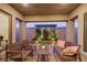 Charming covered patio with cozy seating and ambient lighting, creating a serene outdoor retreat at 712 Webber Park St, Henderson, NV 89011