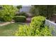 Lush backyard with vibrant greenery, steps, and diverse plantings at 7313 Bosky Springs St, Las Vegas, NV 89131