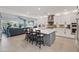 Modern, open-concept kitchen with an island, white cabinetry, stainless steel appliances, and barstool seating at 754 Spirit Lake St, Las Vegas, NV 89138