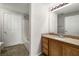 Bathroom with single sink vanity, granite countertop and a shower-tub combination at 10001 Peace Way # 2228, Las Vegas, NV 89147