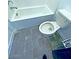 The bathroom showcases a toilet and a clean, well-maintained bathtub with tiled flooring at 20 Barbara Ln # 47, Las Vegas, NV 89183