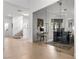 Bright office featuring glass doors, modern lighting, and a view to the front yard at 2337 Prometheus Ct, Henderson, NV 89074