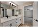 Modern bathroom featuring dual vanity, updated fixtures and an ensuite bathroom at 3365 Moon Eclipse St, North Las Vegas, NV 89032