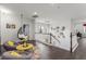 Bright and airy loft featuring modern decor, comfortable seating, and elegant staircase at 44 Tamarron Cliffs St, Las Vegas, NV 89148