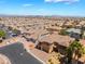 Beautiful aerial view of a Las Vegas neighborhood showcasing well-maintained homes and desert landscape against a mountain backdrop at 7526 Gossamer Wind St, Las Vegas, NV 89139