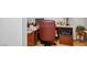 Well-lit home office features an executive style chair and space for organizing paperwork and supplies at 8929 Marble Dr, Las Vegas, NV 89134