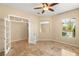 Office space with french doors, a window, and a ceiling fan at 17 Morninglow Pass, Henderson, NV 89052