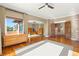 Bright and airy main bedroom with hardwood floors and balcony access at 2369 Green Mountain Ct, Las Vegas, NV 89135