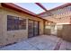 View of patio with decorative sun shade at 2405 Pickwick Dr # 55, Henderson, NV 89014