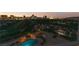 Breathtaking aerial view of the swimming pool and Las Vegas strip at sunset at 3111 Bel Air Dr # 12E, Las Vegas, NV 89109