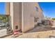 The backyard showcases desert landscaping, storage, and potential for customization at 4514 Calico Cliff Ct, North Las Vegas, NV 89031