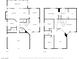 Detailed black and white floor plan showcasing the layout of each floor with dimensions at 81 Alpine Bay Ave, Las Vegas, NV 89148