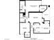 Detailed floorplan showing layout of living spaces, including bedrooms, bathrooms, and kitchen area at 8408 White Eagle Ave # 101, Las Vegas, NV 89145