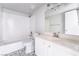 Clean bathroom with decorative floor tile and vanity sink at 912 Falconhead Ln # 101, Las Vegas, NV 89128