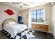 Bedroom showcasing stylish decor, modern furnishings, and a bright window view at 12124 Kite Hill Ln, Las Vegas, NV 89138