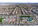 Community aerial view displays the park, tennis courts and well-planned residential streets at 2116 Via Firenze, Henderson, NV 89044