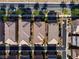 Overhead aerial shot of rooftops with tree-lined streets at 2116 Via Firenze, Henderson, NV 89044