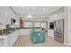 Modern kitchen with white cabinetry, granite countertops, and stainless steel appliances at 2132 Twin Falls Dr, Henderson, NV 89044