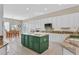 Bright kitchen boasts custom white cabinets, green island, and granite countertops at 2132 Twin Falls Dr, Henderson, NV 89044