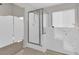 View of accessible bathroom featuring safety grab bars, walk-in tub and shower at 2514 Tropical Sands Ave, North Las Vegas, NV 89031