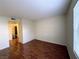 Spacious living room with hardwood floors and access to the bathroom at 2606 S Durango Dr # 171, Las Vegas, NV 89117