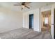 Bedroom features carpet, ceiling fan and standard closet at 2862 Starling Summit St, Henderson, NV 89044