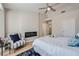 Comfortable main bedroom with cozy sitting area, fireplace and ensuite bathroom at 3012 Haddon Dr, Las Vegas, NV 89134