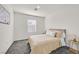 Bedroom with a neutral color scheme, carpeted floor, and a window with blinds at 3762 Sonrisa Vista Ave, Henderson, NV 89044