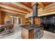 This gourmet kitchen is equipped with stainless appliances, wood accents, and opens to the living area at 4927 Snow White Rd, Las Vegas, NV 89124
