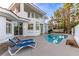 Beautiful backyard featuring lounge chairs, a private pool and access to home at 4944 Spanish Heights Dr, Las Vegas, NV 89148