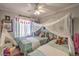 Charming ' bedroom with two twin beds, a decorative canopy, and playful decor at 7352 Rietz Canyon St, Las Vegas, NV 89131
