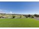 Backyard showcasing artificial turf, complemented by lush landscaping and picturesque views of the sprawling golf course at , Las Vegas, NV 89134