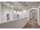 Upstairs hallway featuring designer lighting and an open floorplan at 11178 Corsica Mist Ave, Las Vegas, NV 89135