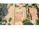 Aerial shot of property showing a house with a pool, landscaped yard, and desert surroundings at 1204 Golf Club, Laughlin, NV 89029